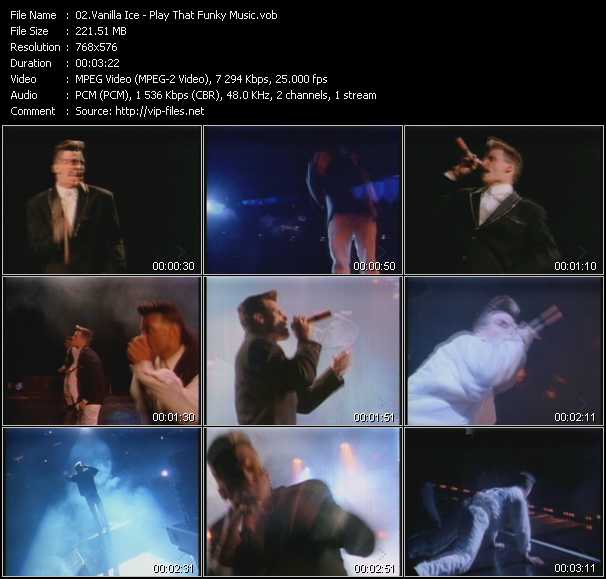 Vanilla Ice video ”Play That Funky Music” from dvd ”MixMash 90s Classics Pop Vol.14”