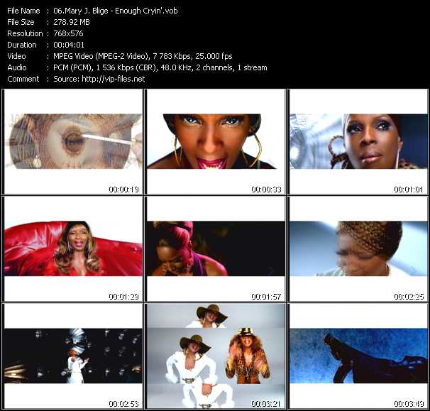 Mary J. Blige video ”Enough Cryin” from dvd ”MixMash Pop July 2006”