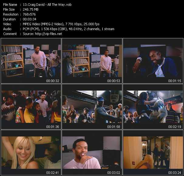 Craig David video ”All The Way” from dvd ”MixMash Pop August 2005”