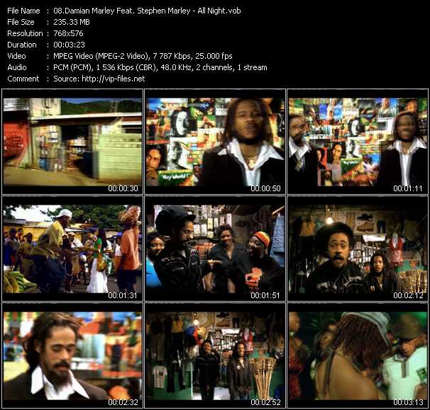 Damian Marley Feat. Stephen Marley video ”All Night” from dvd ”MixMash Pop August 2006”