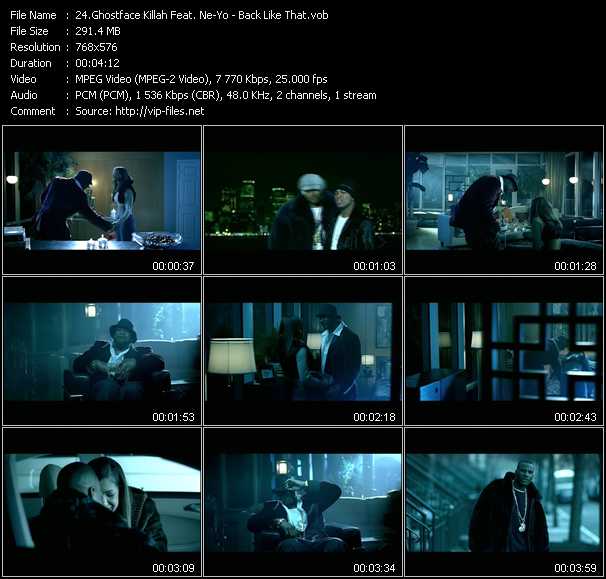 Ghostface Killah Feat. Ne-Yo video ”Back Like That” from dvd ”MixMash Pop August 2006”