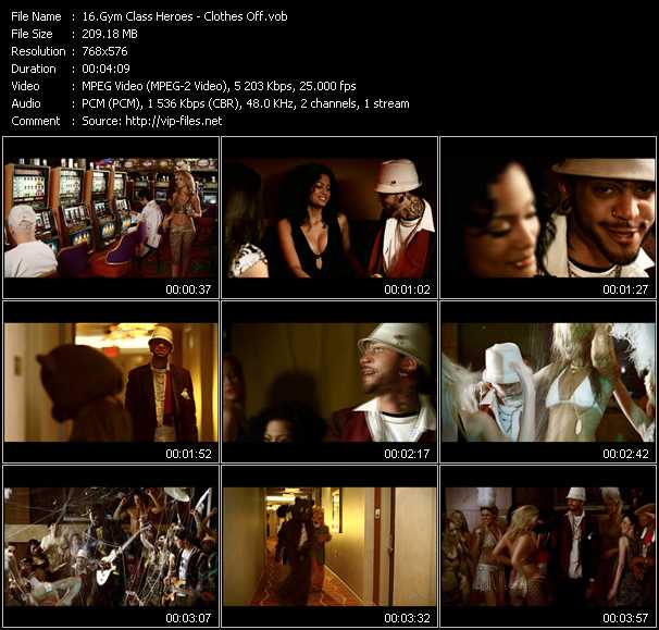 Gym Class Heroes video ”Clothes Off” from dvd ”MixMash Pop August 2007”