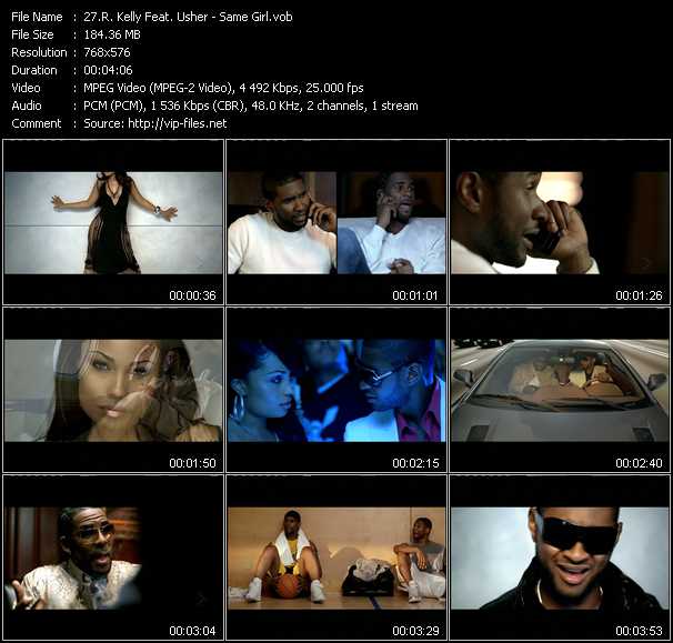 R. Kelly Feat. Usher video ”Same Girl” from dvd ”MixMash Pop August 2007”