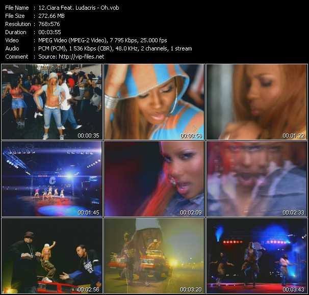 Ciara Feat. Ludacris video ”Oh” from dvd ”MixMash Pop September 2005”