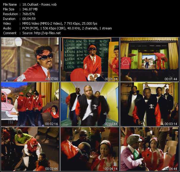 Outkast video ”Roses” from dvd ”MixMash Pop Mash Vol.2”