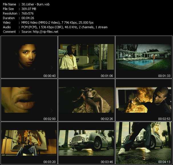 Usher video ”Burn” from dvd ”MixMash Pop Mash Vol.2”