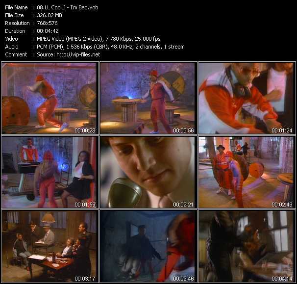 LL Cool J video ”I'm Bad” from dvd ”MixMash Urban Classics Vol.7”