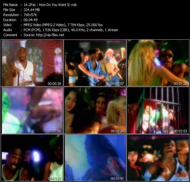 2Pac (Tupac Shakur) video ”How Do You Want It” from dvd ”MixMash Urban Classics Vol.7”