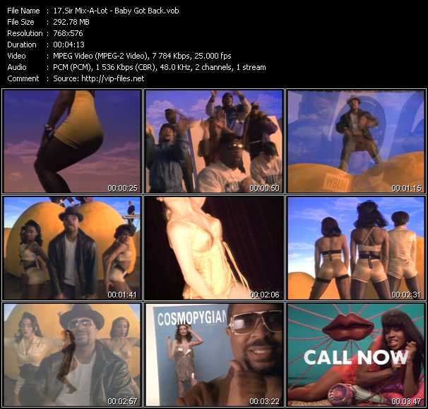 Sir Mix-A-Lot video ”Baby Got Back” from dvd ”MixMash Urban Classics Vol.7”