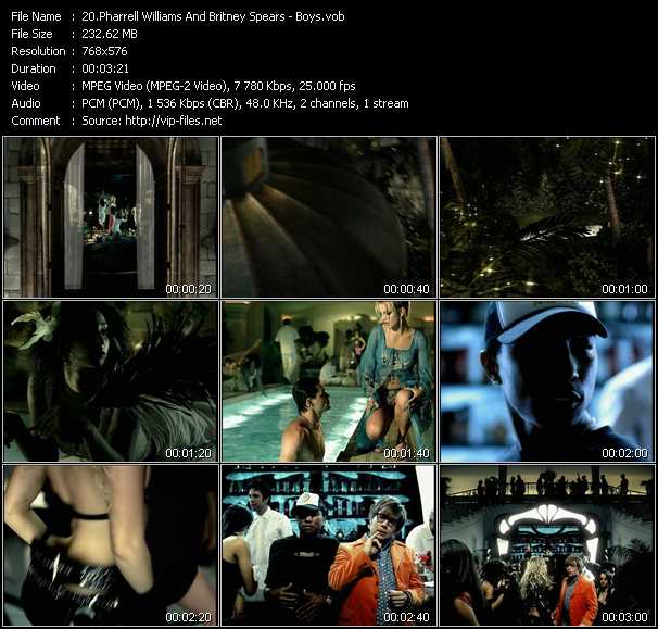 Pharrell Williams And Britney Spears video ”Boys” from dvd ”MixMash Urban Classics Vol.7”