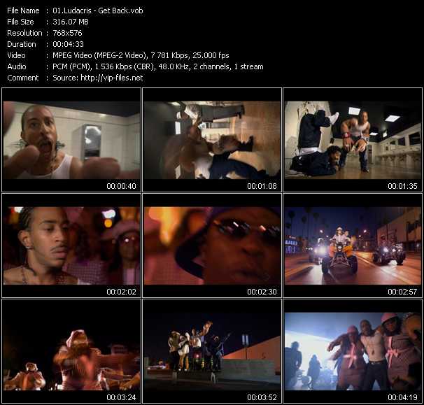 Ludacris video ”Get Back” from dvd ”MixMash Urban Classics Vol.8”