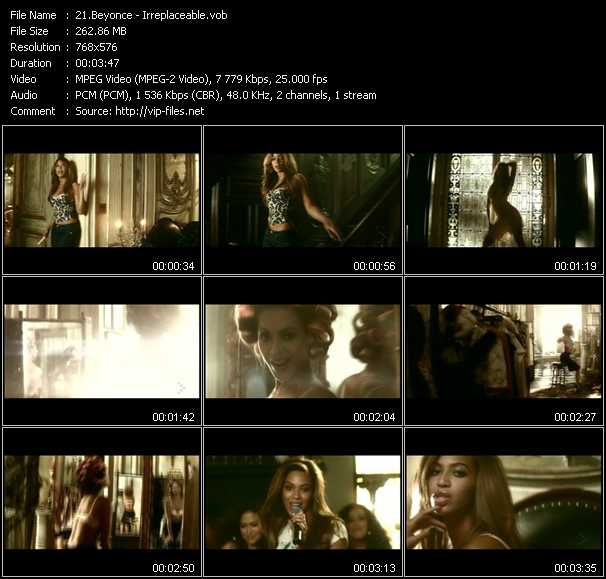 Beyonce video ”Irreplaceable” from dvd ”MixMash Urban Classics Vol.8”