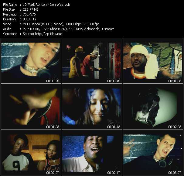 Mark Ronson video ”Ooh Wee” from dvd ”MixMash Urban Mash Vol.3”