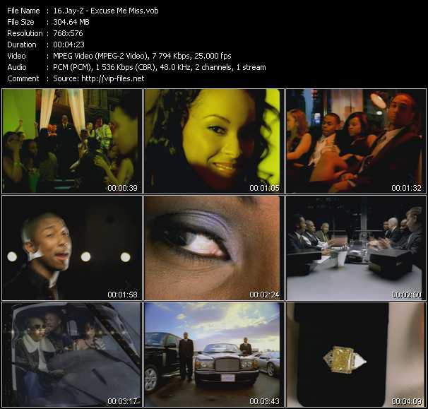 Jay-Z video ”Excuse Me Miss” from dvd ”MixMash Urban Mash Vol.3”