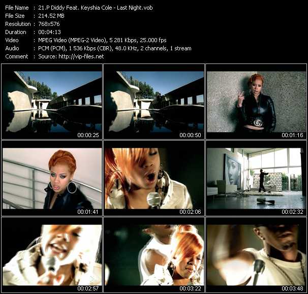 P. Diddy (Puff Daddy) Feat. Keyshia Cole video ”Last Night” from dvd ”MixMash Pop March 2007”