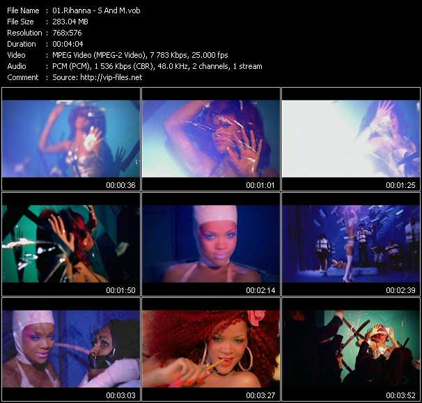 Rihanna video ”S And M” from dvd ”MixMash QuickMash 2011 Vol.03”