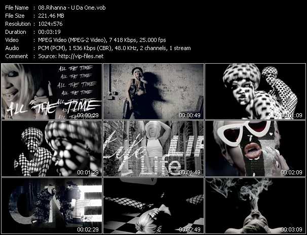 Rihanna video ”U Da One” from dvd ”MixMash QuickMash 2012 Vol.02”