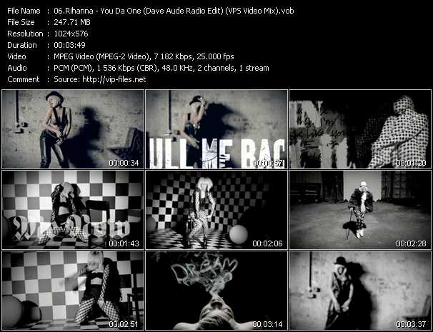 Rihanna video ”You Da One (Dave Aude Radio Edit) (VPS Video Mix)” from dvd ”MixMash QuickMash 2012 Vol.03”