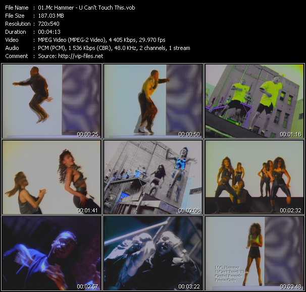 Mc Hammer video ”U Can't Touch This” from dvd ”Hot Video Classics Best Of 1990 Vol.2”