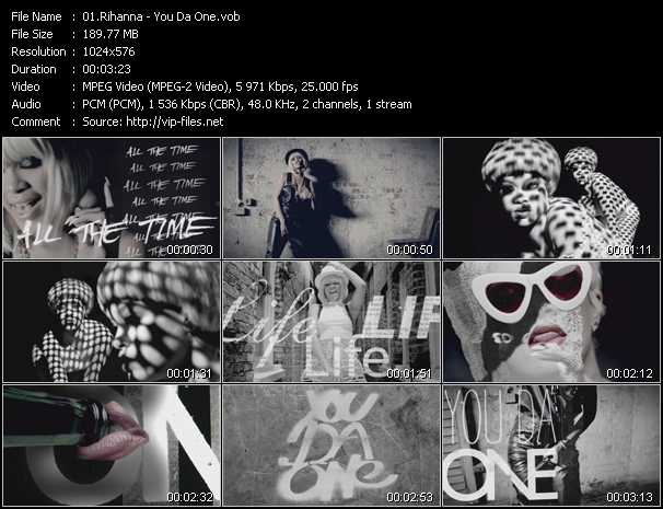 Rihanna video ”You Da One” from dvd ”UK Chart Video February 2012”