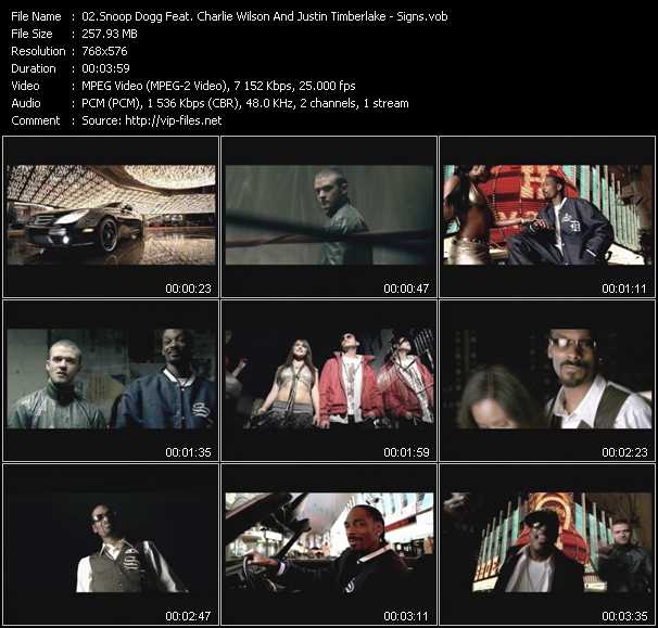 Snoop Dogg Feat. Charlie Wilson And Justin Timberlake video ”Signs” from dvd ”UK Chart Video April 2005”