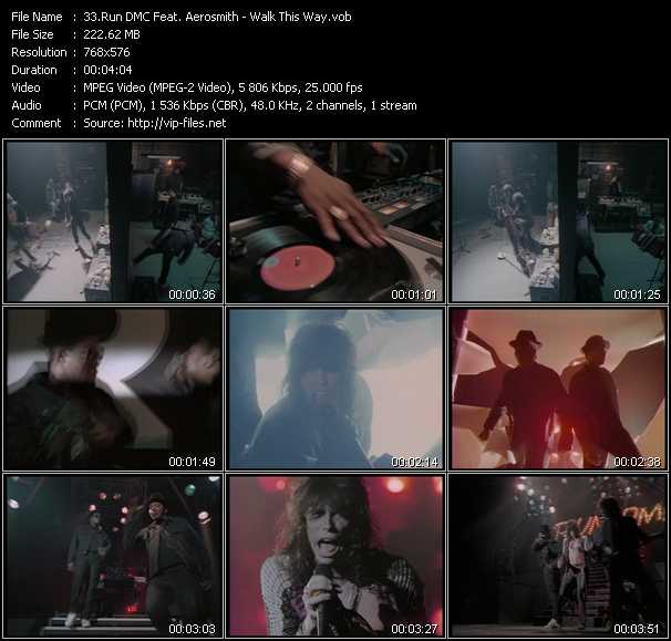 Run DMC Feat. Aerosmith video ”Walk This Way” from dvd ”Hot Video Classics Football Songs And Pub Anthems”