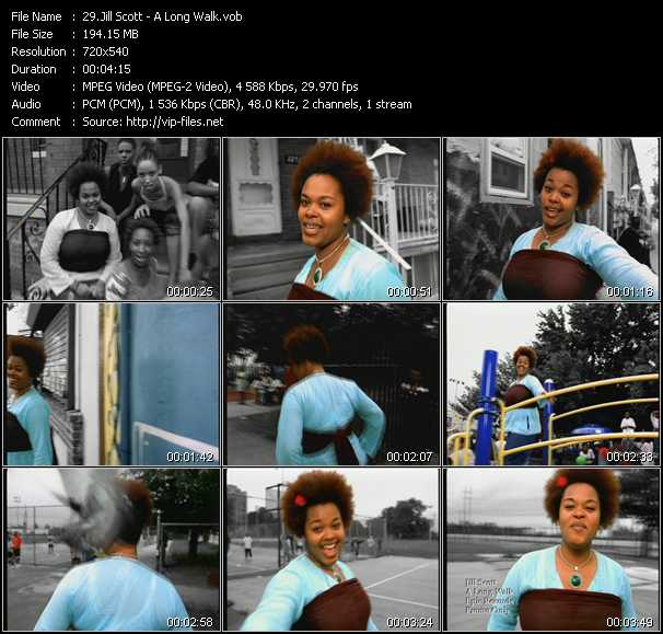 Jill Scott video ”A Long Walk” from dvd ”Hot Video February 2001”