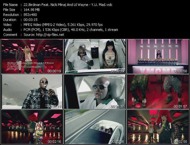 Birdman Feat. Nicki Minaj And Lil' Wayne video ”Y.U. Mad” from dvd ”Hot Video February 2012”