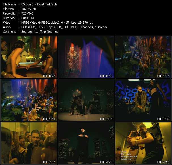 Jon B video ”Don't Talk” from dvd ”Hot Video March 2001”