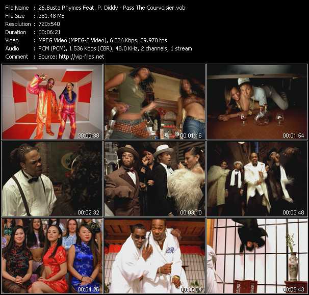 Busta Rhymes Feat. P. Diddy (Puff Daddy) And Pharrell Williams video ”Pass The Courvoisier” from dvd ”Hot Video March 2002”