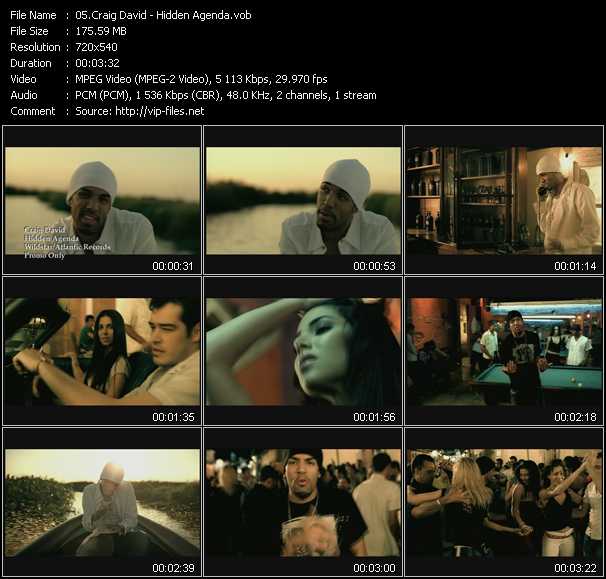 Craig David video ”Hidden Agenda” from dvd ”Hot Video March 2003”