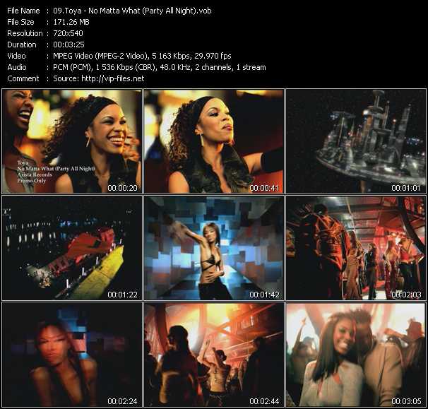 Toya video ”No Matta What (Party All Night)” from dvd ”Hot Video April 2002”