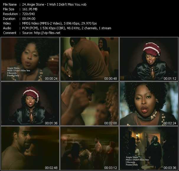 Angie Stone video ”I Wish I Didn't Miss You” from dvd ”Hot Video April 2002”