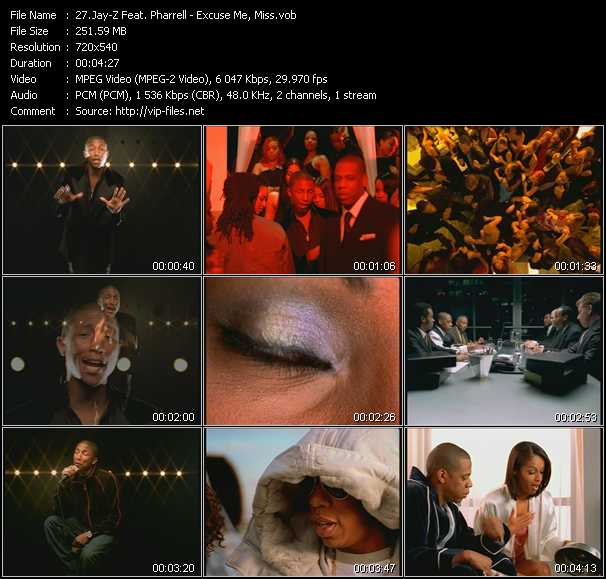 Jay-Z Feat. Pharrell Williams video ”Excuse Me, Miss” from dvd ”Hot Video April 2003”