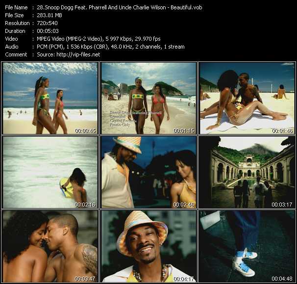 Snoop Dogg Feat. Pharrell Williams And Uncle Charlie Wilson video ”Beautiful” from dvd ”Hot Video April 2003”