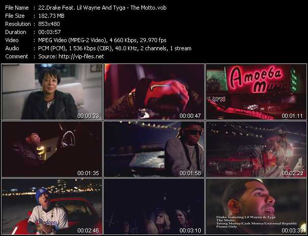 Drake Feat. Lil' Wayne And Tyga video ”The Motto” from dvd ”Hot Video April 2012”