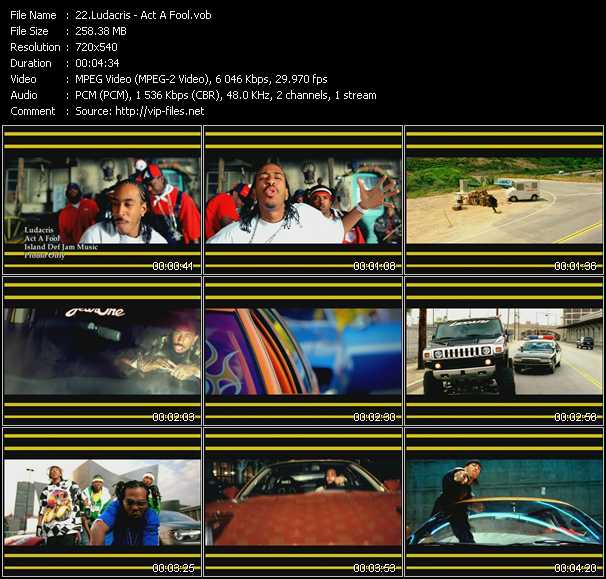 Ludacris video ”Act A Fool” from dvd ”Hot Video July 2003”