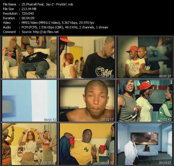 Pharrell Williams Feat. Jay-Z video ”Frontin'” from dvd ”Hot Video August 2003”