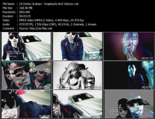 Driicky Graham video ”Snapbacks And Tattoos” from dvd ”Hot Video August 2012”