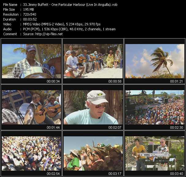 Jimmy Buffett video ”One Particular Harbour (Live In Anguilla)” from dvd ”Island Sounds Vol.1”