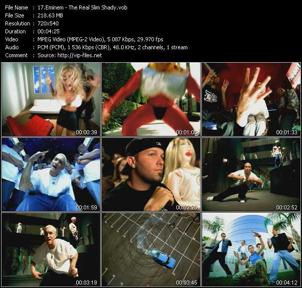 Eminem video ”The Real Slim Shady” from dvd ”Hot Video Classics Best Of 2000 Vol.1”