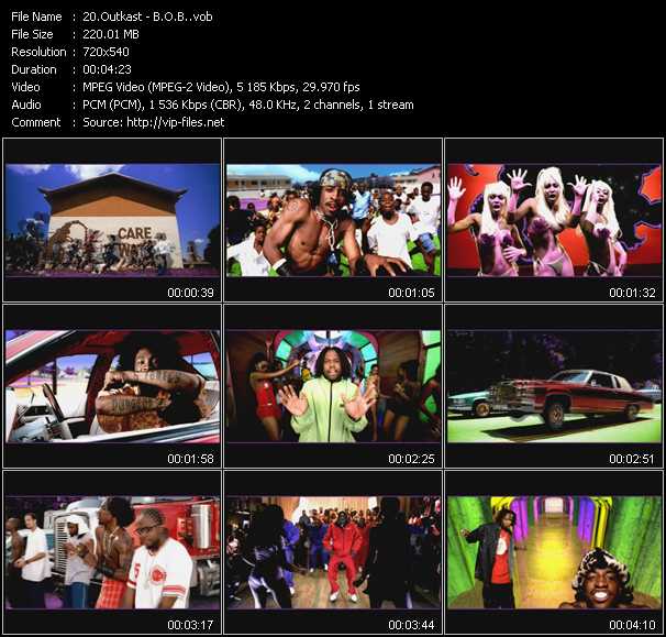 Outkast video ”B.O.B.” from dvd ”Hot Video Classics Best Of 2000 Vol.1”