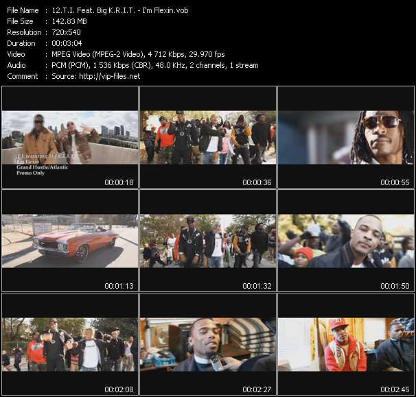 T.I. Feat. Big K.R.I.T. video ”I'm Flexin” from dvd ”Urban Video January 2012”