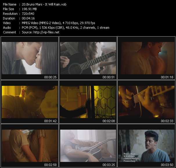 Bruno Mars video ”It Will Rain” from dvd ”Urban Video January 2012”