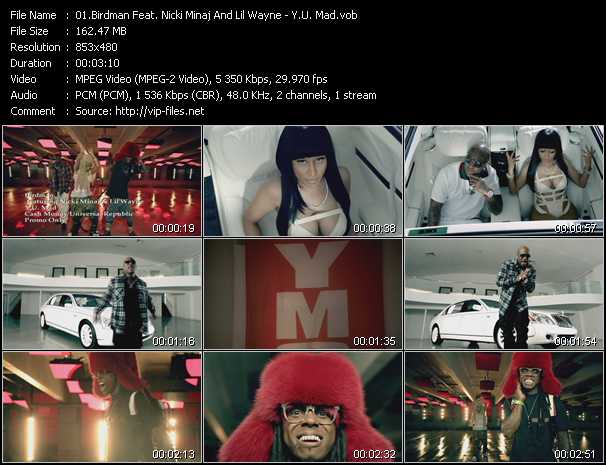 Birdman Feat. Nicki Minaj And Lil' Wayne video ”Y.U. Mad” from dvd ”Urban Video February 2012”