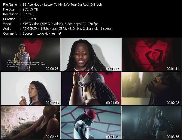 Ace Hood video ”Letter To My Ex's-Tear Da Roof Off” from dvd ”Urban Video February 2012”