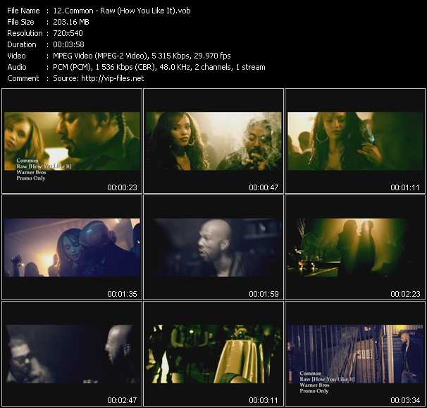 Common video ”Raw (How You Like It)” from dvd ”Urban Video March 2012”