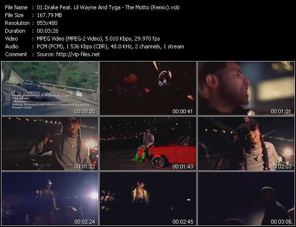 Drake Feat. Lil' Wayne And Tyga video ”The Motto (Remix)” from dvd ”Urban Video April 2012”