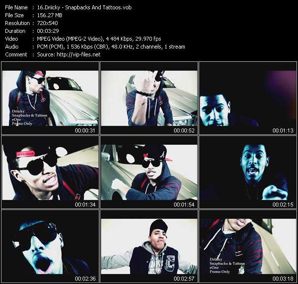 Driicky video ”Snapbacks And Tattoos” from dvd ”Urban Video August 2012”