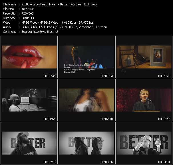 Bow Wow Feat. T-Pain video ”Better (PO Clean Edit)” from dvd ”Urban Video August 2012”